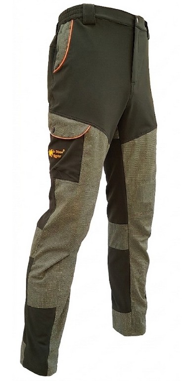 2901078 - PANTALONE IN TESSUTO ELASTICO RINFORZO KEVLAR SULLE GAMBE - COLORE VERDE - TG 42 ALLA TG 64 - LA NUOVA REGINA - SAG NATURE