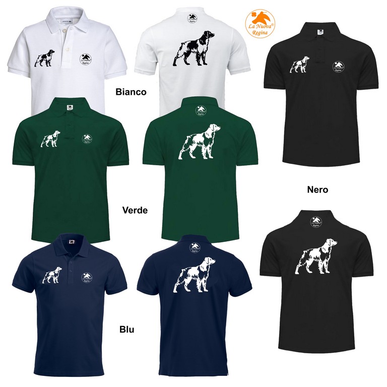 2901121 - T-SHIRT POLO MEZZA MANICA CON RICAMO ÉPAGNEUL BRETON - TG S ALLA 5XL - LA NUOVA REGINA