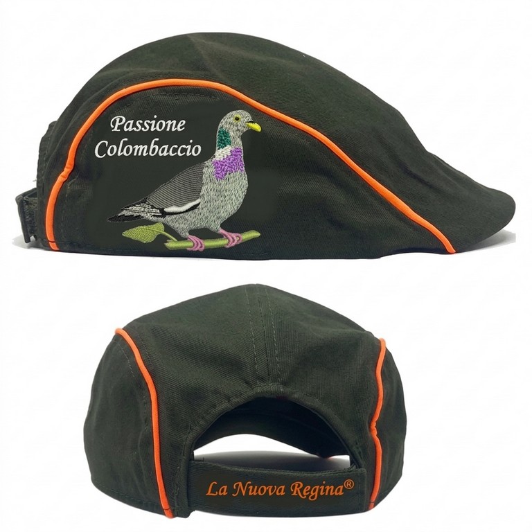 2903020 - CAPPELLO COPPOLA CON RICAMO COLOMBACCIO - COLORE VERDE - LA NUOVA REGINA