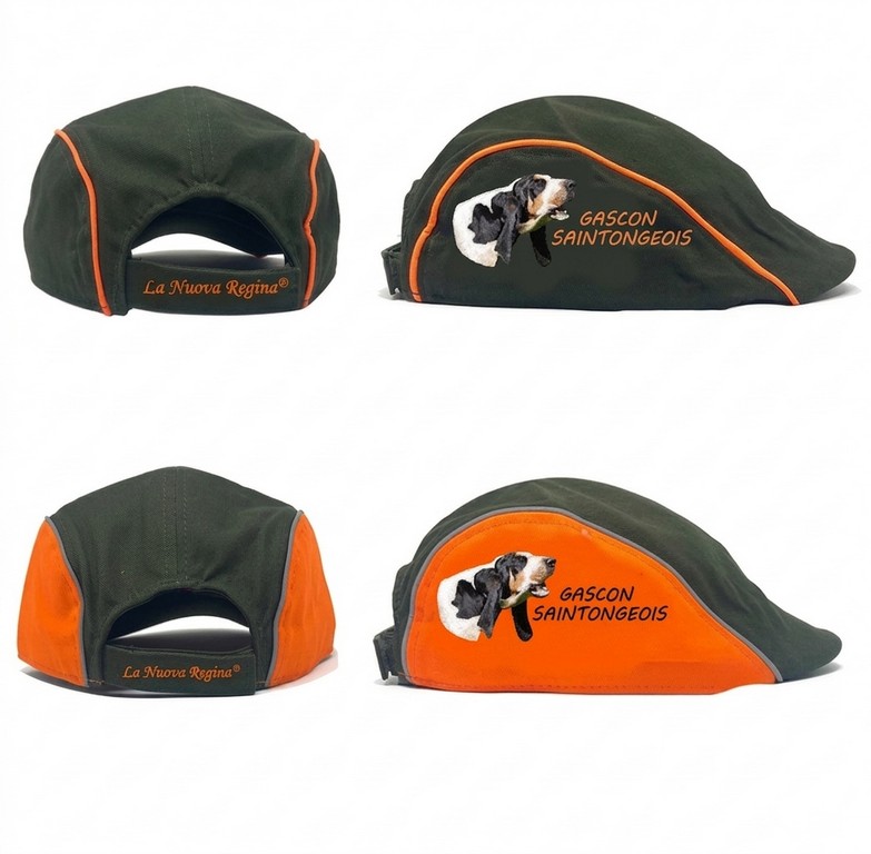 2903023 - CAPPELLO COPPOLA CON RICAMO GASCON SAINTONGEOIS - VERDE O VERDE ARANCIONE - LA NUOVA REGINA