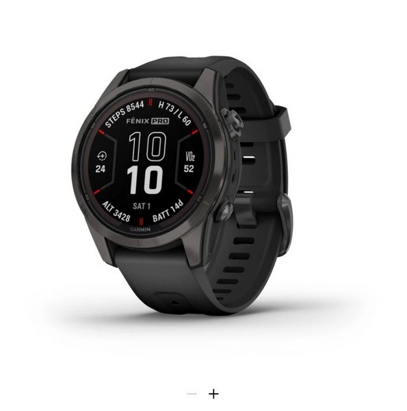 3201018 - OROLOGIO FENIX 7S PRO, SAPPHIRE SOLAR CARBON GRAY DLC TITANIUM CON CINTURINO BLACK 010-02776-11 - 42 MM - GARMIN