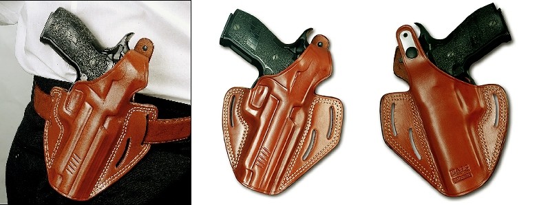 3801011 - FONDINA MASC HOLSTER IN CUOIO NERA O TAN - DX O SX ART. GF-110 AZLAL