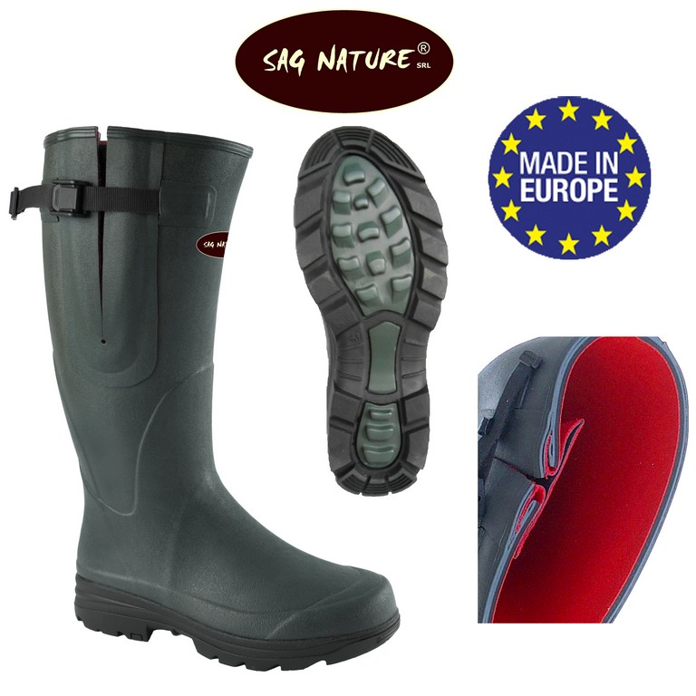 3901005 - STIVALE GINOCCHIO NEW GREENLAND IN CAUCCIU VERDE SCURO FODERATO NEOPRENE 4 MM CON REGOLAZIONE - PESO 1,20 KG - DA N 38 AL N 48 - SAG NATURE