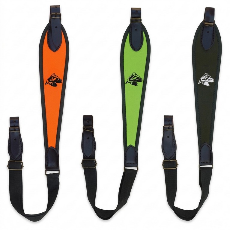 6203010 - BRETELLA/TRACOLLA ORANGE FLUO - VERDE FLUO - VERDE CACCIA CON ANTISCIVOLO E RICAMO BECCACCIA - SAG NATURE