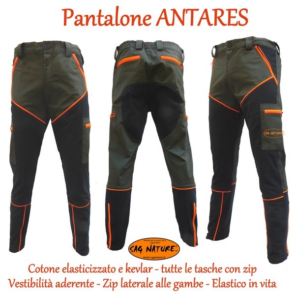 0101003 - PANTALONE ANTARES IN COTONE ELASTICIZZATO E KEVLAR - DALLA 42 ALLA 64 - SAG NATURE