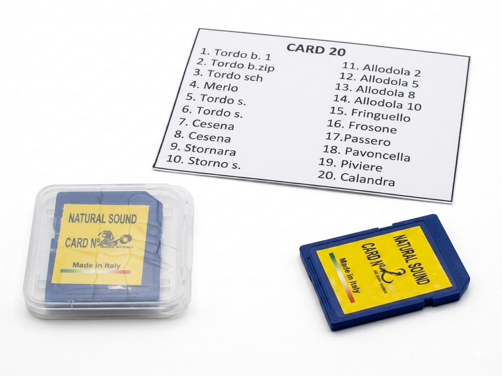 0205007 - SCHEDA GIALLA 20 CANTI PER RIPRODUTTORE DIGITALE NATURAL SOUND AR20MIXER - MADE IN ITALY - NATURAL SOUND