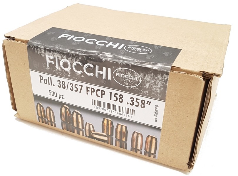 0601053 - BULLET - PALLA RAMATA (INT'L) - TIPO FPCP - CALIBRO 38/357 - 158 GRS - CONF. DA 500 PZ - 620389 - FIOCCHI