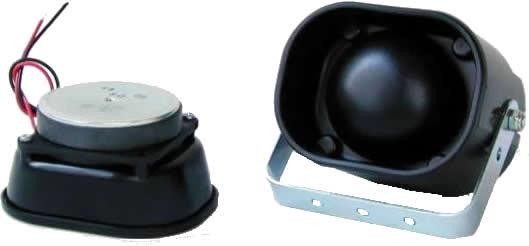 0801122 - ALTOPARLANTE/TROMBA COLORE NERO C/STAFFA 12 WATT - MM 80,5X104,5X55 - PESO 0,475 - MADE IN ITALY