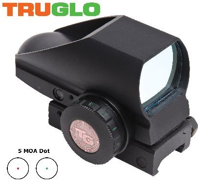 0806243 - PUNTATORE OLOGRAFICO/RED DOT 1X34 DOPPIO RETICOLO 5MOA - ATTACCO WEAVER - IN BLISTER - TG8385B TRUGLO