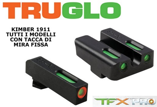 0806304 - SET MIRINO E TACCA DI MIRA TFX-PRO TRIZIO IN FIBRA OTTICA PER PISTOLA KIMBER 1911 - TG13KM1PC - TRUGLO