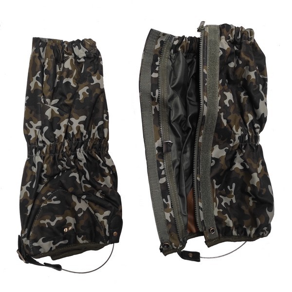 1709001 - GHETTE ANTISPINO CON ZIP LATERALE E STRAPPO CAVETTO ACCIAIO REGOLABILE COL. CAMO - ART. RD14 CAMO