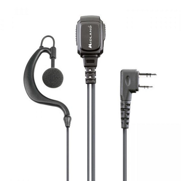 1901044 - MA21-LK PRO MICROFONO/AURICOLARE PTT CAVO SPIRALATO 2 PIN KENWOOD - PER RADIO CT890 E SIMILI - MIDLAND