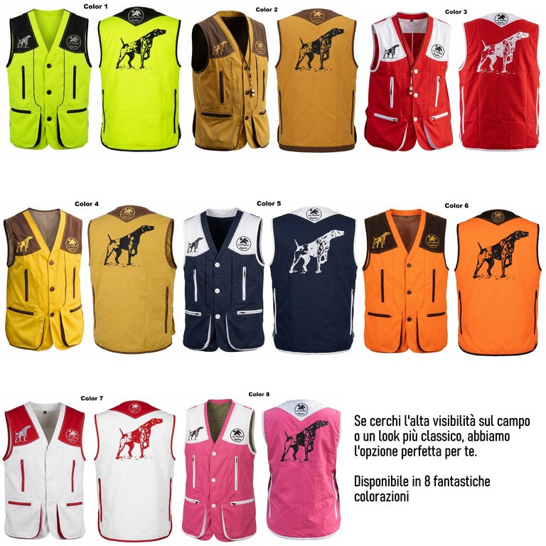 2901110 - GILET DRESSEUR CON RICAMO KURZHAAR - TG XS ALLA 5XL - LA NUOVA REGINA - SAG NATURE
