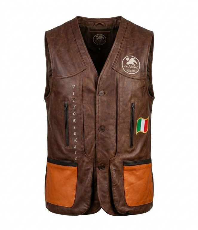 2901124 - GILET HAMAL DRESSEUR INTERAMENTE IN PELLE BOVINA REALIZZATO SOLO SU RICHIESTA E PERSONALIZZABILE CON LOGHI RICAMATI - LA NUOVA REGINA