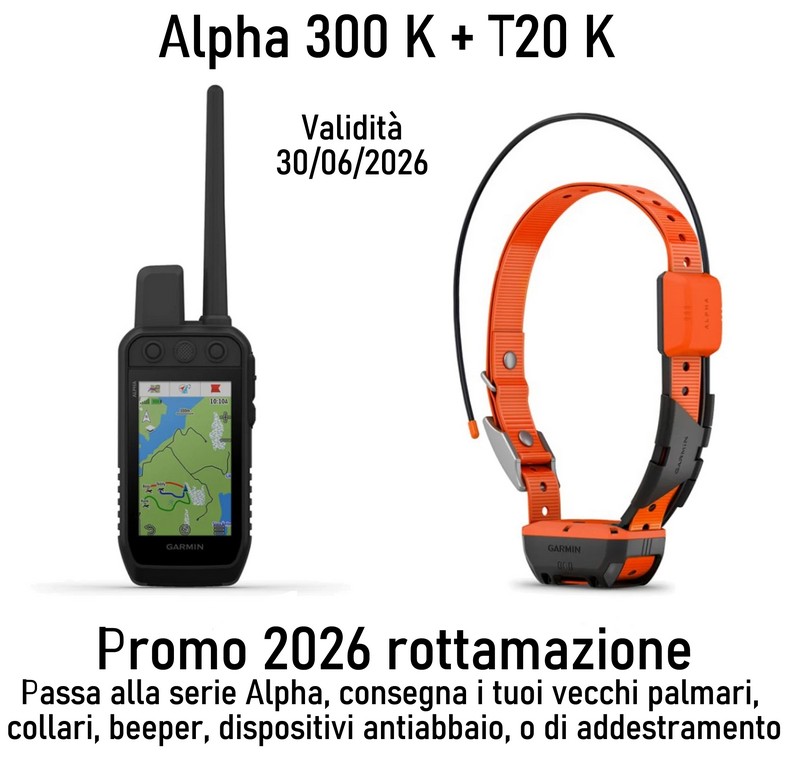 3201083 - Alpha 300 (K)  + T20K, collare tracciamento per serie Alpha/Atemos - 010-02807-55 - 010-02447-05 - GARMIN - ROTTAMAZIONE
