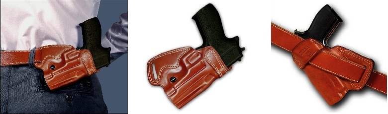 3801013 - FONDINA MASC HOLSTER IN CUOIO NERA O TAN - DX O SX ART. GF-120 KEFREN