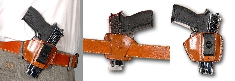 3801015 - FONDINA MASC HOLSTER IN CUOIO NERA O TAN - DX O SX ART. GF-90 LAL