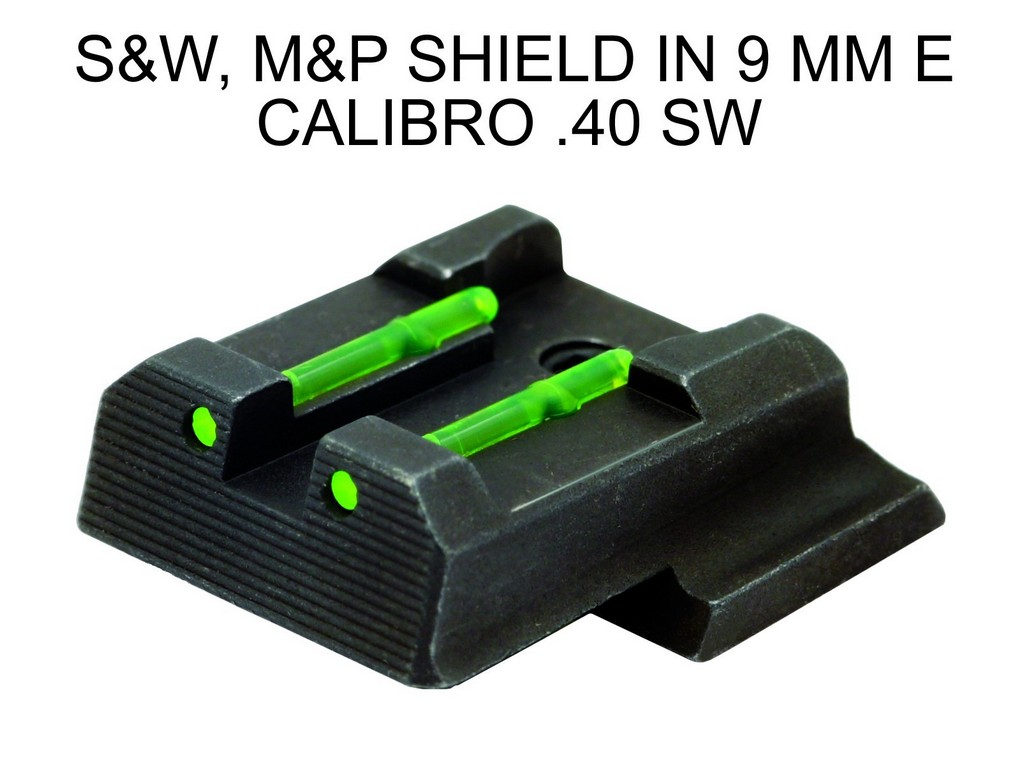 5701144 - TACCA DI MIRA IN FIBRA VERDE PER PISTOLA SMITH & WESSON, M&P SHIELD IN 9 MM E CALIBRO .40 SW – HI-VIZ – SW2112-G