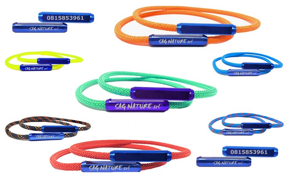 6602001 - COLLARE IN CORDINO CON CHIUSURA IN ALLUMINIO ANODIZZATO - VARIE MISURE - VARI COLORI