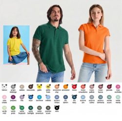 7001002 - POLO T-SHIRT IN 100% COTONE - VARI COLORI - UOMO - DONNA - BAMBINO - COMPLETA DI STAMPA A RICHIESTA - MINIMO ORDINABILE 10 PEZZI - UOMO, DONNA E BAMBINO - PREZZO SINGOLO